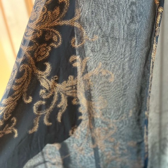 Navy Blue Sheer Shawl - Picture 5 of 6